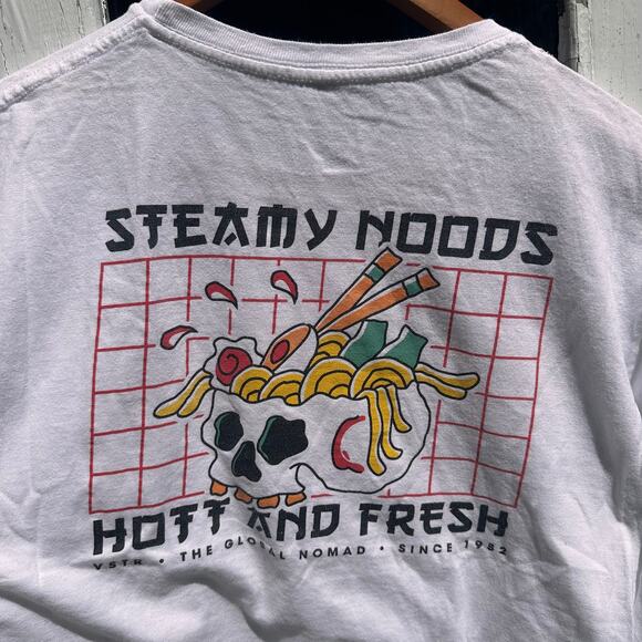 Steamy Noods Hot and Fresh Ramen Medium White T Shirt - Picture 1 of 6